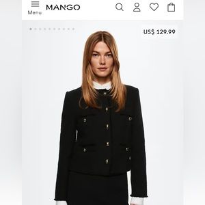 Mango Pocket Tweed Jacket